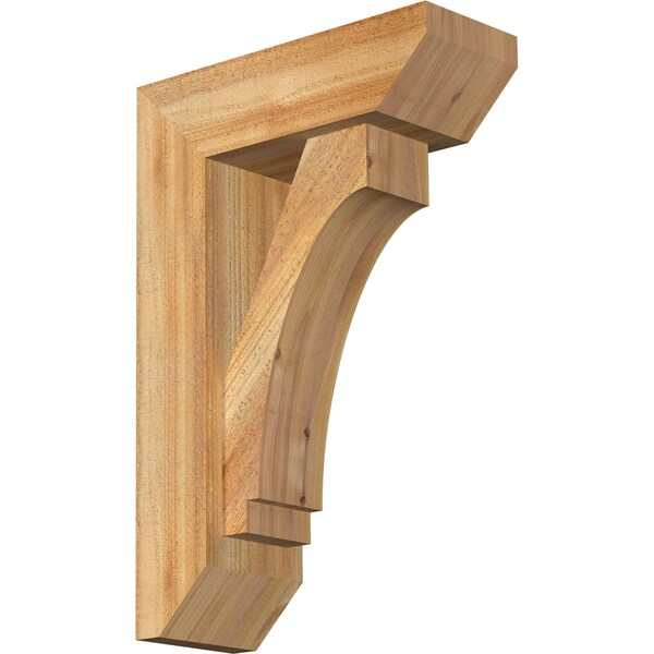 Ekena Millwork Imperial Slat Rough Sawn Bracket w/ Offset Brace, Western Red Cedar, 6"W x 16"D x 24"H BKT0604X16X24IMP06RWR - main
